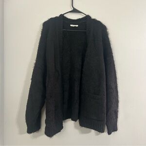 American Eagle Outfitters Black Fuzzy Cardigan
